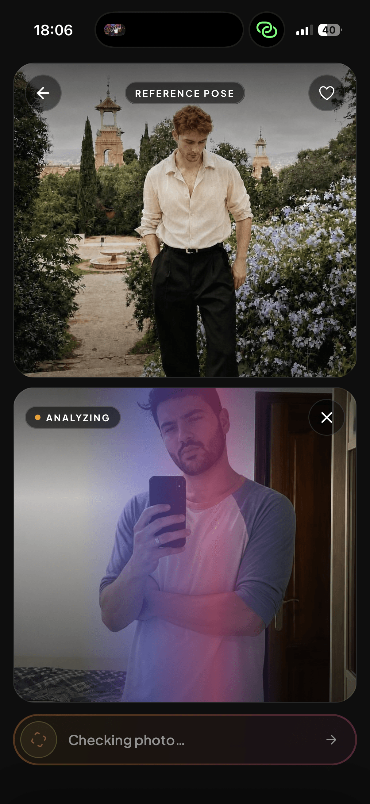 Selfie input example